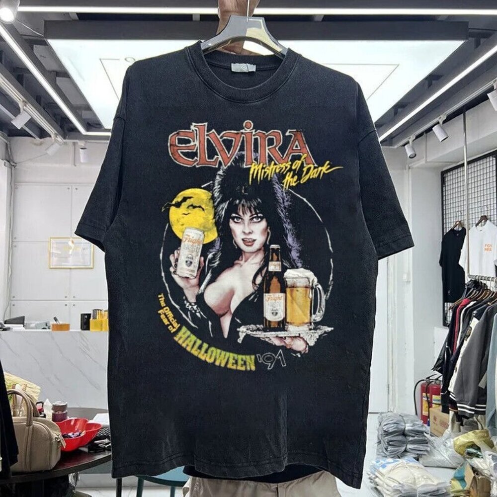 Elvira Mistress Of The Dark Graphic Tee Horror Movie Fan Gift Casual Halloween